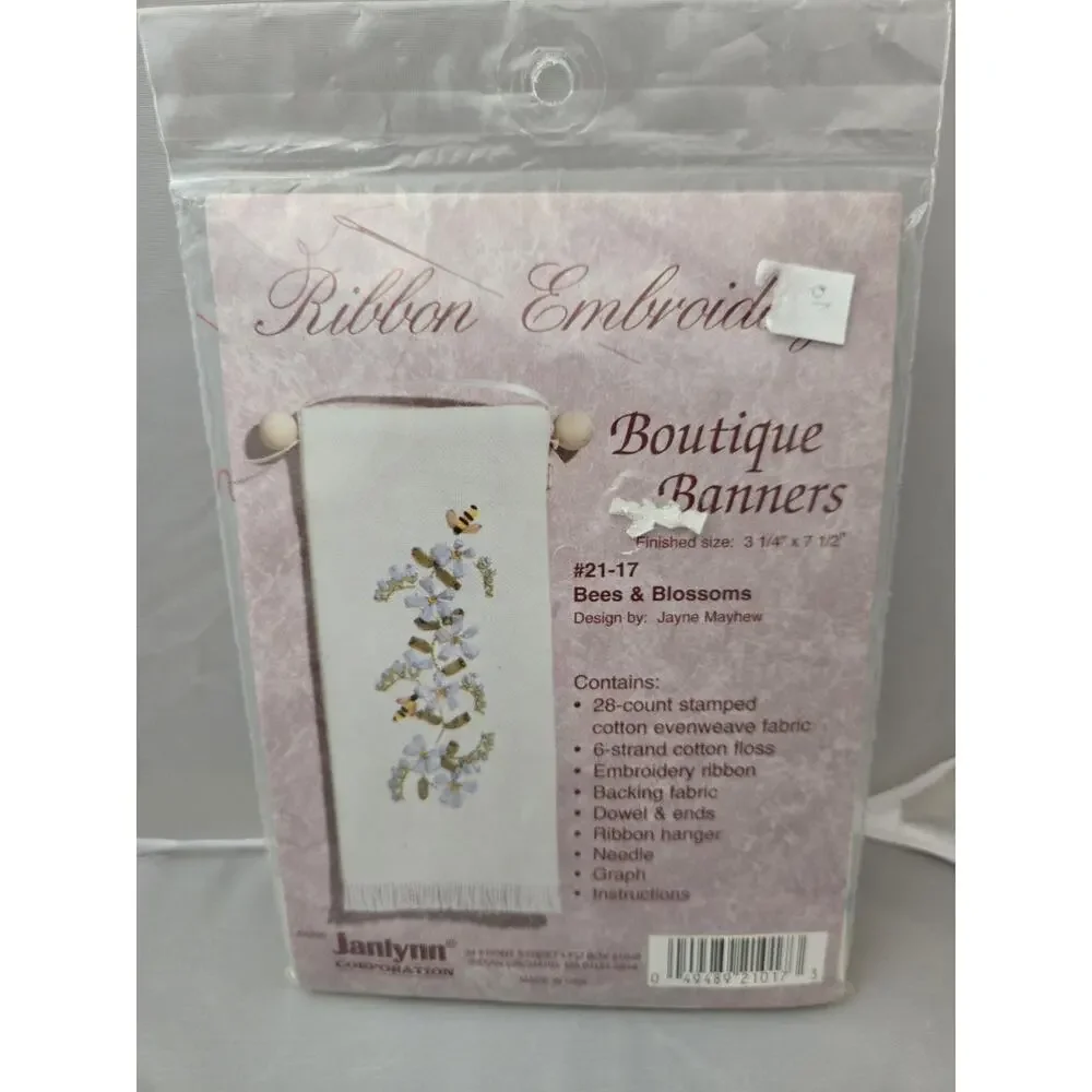 Ribbon Embroidery Craft Kit Boutique Banners 